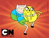 Finn y Jake abrazados