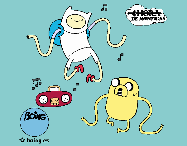 Finn y Jake escuchando música