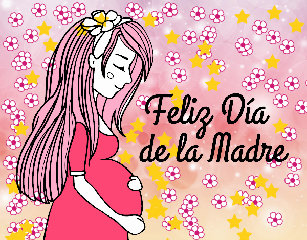 Mamá embarazada en el día de la madre