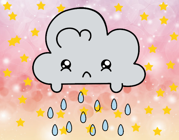 Dibujo de Nube Kawaii pintado por en Dibujos.net el día 23-04-20 a las