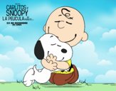 Snoopy y Carlitos abrazados