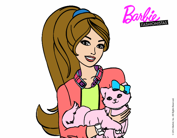 Barbie con su linda gatita