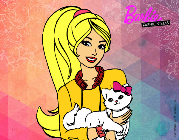 Barbie con su linda gatita