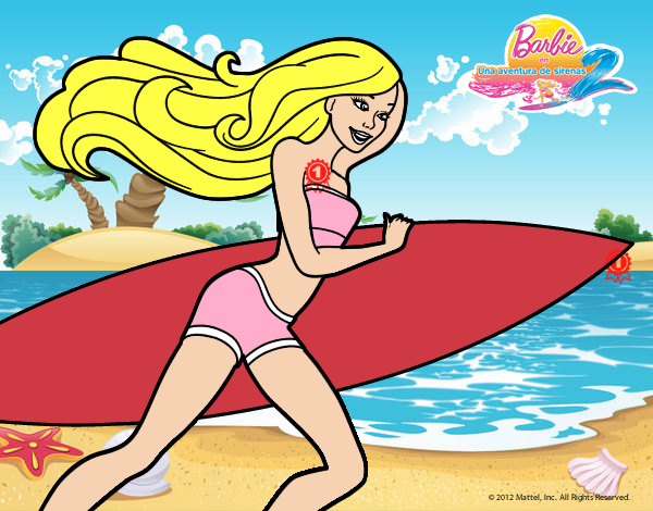 Barbie corre al agua