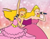 Barbie y la princesa cantando