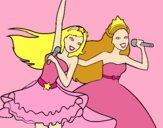 Barbie y la princesa cantando