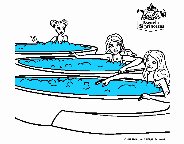 Barbie y sus amigas en el jacuzzi