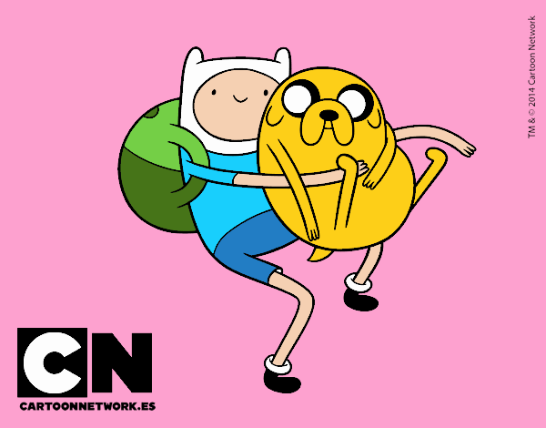 Finn y Jake abrazados