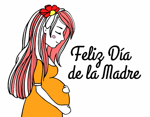 Mamá embarazada en el día de la madre