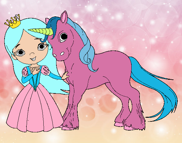 Princesa y unicornio