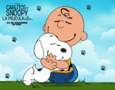 Snoopy y Carlitos abrazados