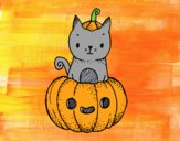 Un gatito de Halloween