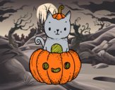 Un gatito de Halloween