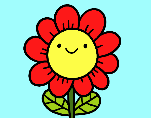  Dibujo de Una flor sonriente pintado por en Dibujos.net el día