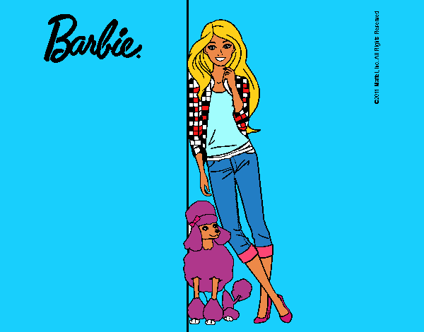 Barbie con cazadora de cuadros