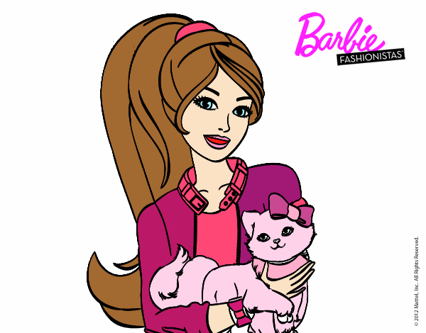 Barbie con su linda gatita