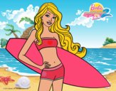 Barbie con tabla de surf