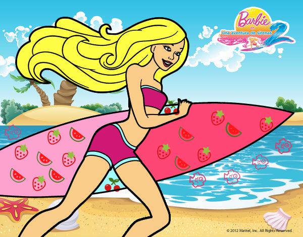 Barbie corre al agua