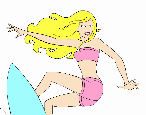 Barbie surfeando