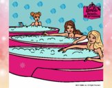 Barbie y sus amigas en el jacuzzi