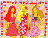 Barbie y sus amigas vestidas de fiesta