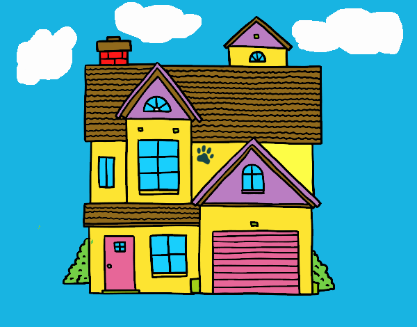 Dibujo de casa unifamiliar americana y COLORES pintado por en   el día 07-05-20 a las 04:11:32. Imprime, pinta o colorea tus propios dibujos !