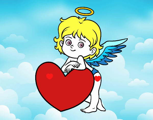 Cupido y un corazón