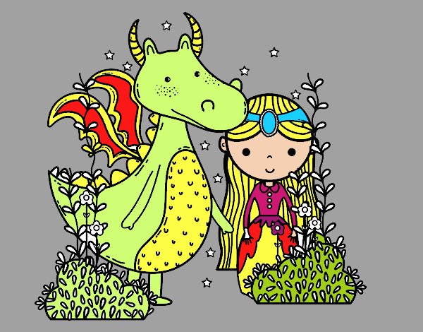 Dragón y princesa