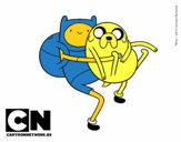 Finn y Jake abrazados