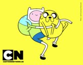 Finn y Jake abrazados