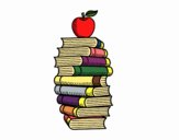 Libros y manzana