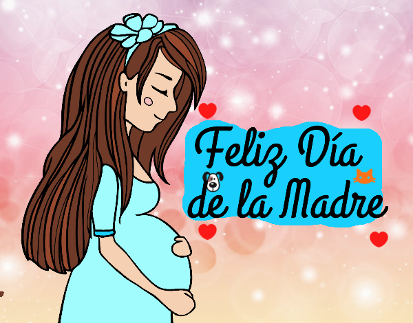 Mamá embarazada en el día de la madre