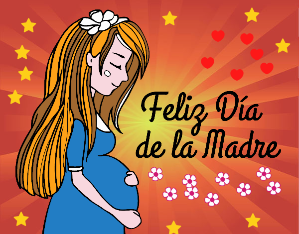 Mamá embarazada en el día de la madre