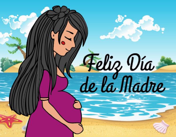 Mamá embarazada en el día de la madre