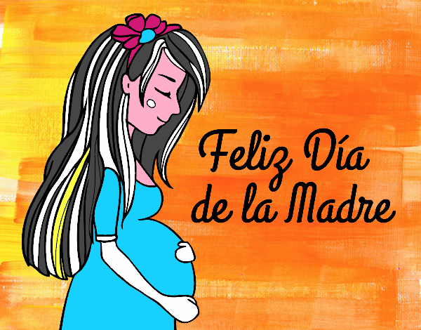 Mamá embarazada en el día de la madre