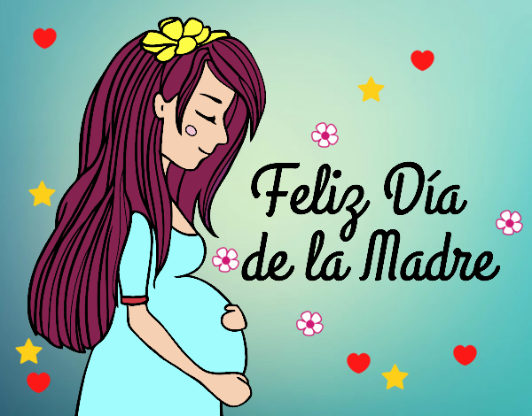 Mamá embarazada en el día de la madre