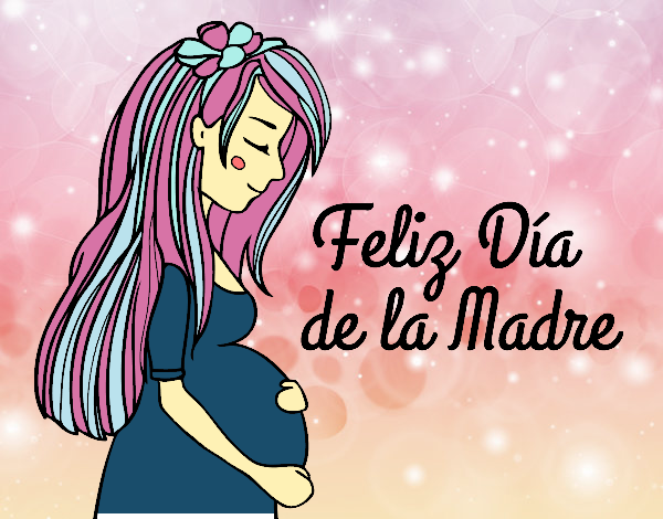 Mamá embarazada en el día de la madre