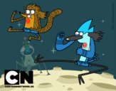 Mordecai y Rigby karatekas