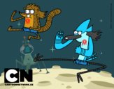 Mordecai y Rigby karatekas