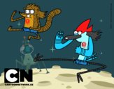 Mordecai y Rigby karatekas