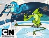 Mordecai y Rigby karatekas