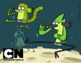 Mordecai y Rigby karatekas