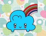 Nube con arco iris kawaii