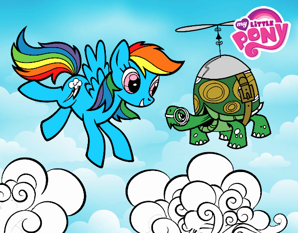 Rainbow Dash y la tortuga tanque