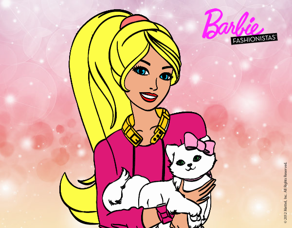 Barbie con su linda gatita