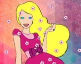 Barbie con su vestido con lazo