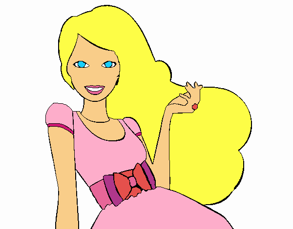 Dibujo De Barbie Con Su Vestido Con Lazo Pintado Por En El Día 14 05 20 A Las 0252 