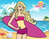 Barbie con tabla de surf