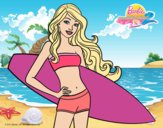 Barbie con tabla de surf