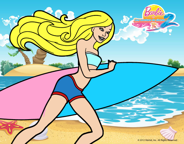 Barbie corre al agua